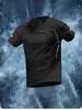 Camiseta Deportiva Transpirable de Secado Rápido Manga Corta para Hombre, Nuevo Estilo Verano Hilo de Seda Helada Delgada para Correr Casual Venta al por Mayor