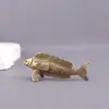 Adornos Retro de Latón Puro Dorado de Arowana, Artesanías de Tallado en Cobre, Escritorio, Adornos de Decoración de Mascota de Té Cada Año