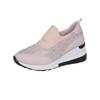 Sapatos Anabela Plus Size para Mulheres 2025 Primavera Novo Estilo Strass Sapatos com Altura Interna Salto Alto Sapatos Preguiçosos Sapatos Esportivos Casuais para Mulheres
