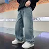 Pantalones de pierna ancha para niño 2026 Estilo Nuevo, Jeans holgados para niños mayores, Pantalones infantiles estilo coreano para primavera y otoño, Ropa de otoño a la moda