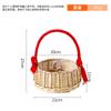 Cesta de Mimbre Roja de Mano con Borde de Seda Cesta de Ratán Cesta de Empaque para Tienda de Souvenirs Regalos Cesta para Arreglo Floral del Día del Niño