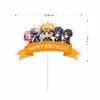 Decorações para Bolo de Aniversário Anime Naruto Mesa de Sobremesas Toppers para Bolo de Aniversário Push Pop Enfeites de Sobremesa
