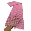 Tejido de Encaje Bordado Floral Pequeño de Ancho Completo Soluble en Agua, Material de Guipur Hueco de Color Sólido para Ropa y Vestidos