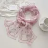 Novo Estilo Lenço Longo de Seda para Mulheres, Lenço de Chiffon 100% Seda de Amora, Versátil e de Alta Qualidade, Lenço de Primavera e Verão, Lenço de Pescoço, Echarpe