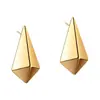 Brincos de Tarraxa Triângulo Vazado Tridimensional Estilo Minimalista Transfronteiriços Europeus e Americanos Design Único Personalidade Temperamento Acessórios para Orelhas