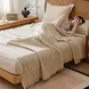 Manta Refrescante de Linho Tencel Classe A de Verão com Borlas, Manta de Sofá, Manta Fina de Toalha para Sesta com Ar Condicionado de Verão