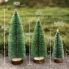 Nuevo Mini Árbol de Navidad de Madera Cadena de Luces Adornos de Escritorio Regalo de Navidad Decoraciones Navideñas Colgante