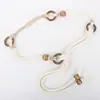 Nuevos Accesorios Estilo Étnico Retro Bohemio Cadena de Cintura Trenzada Decorativa Borla para Vestido Cuerda de Cintura Anillo Cinturón