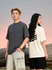 Camiseta de Manga Curta Blackeden com Flocagem Frente e Verso, Estampa Original Tendência Nacional Graffiti Americano para Homens e Mulheres, Tops de Casal Verão