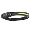 Linterna frontal con sensor de alto lúmen, recargable por USB, batería de larga duración para senderismo, carrera nocturna, ciclismo, pesca, linterna frontal con sensor