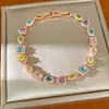 Pulsera de cierre ovalado, triangular y cuadrado con incrustaciones de circonita, sensación de lujo ligero de nicho de alta gama, exquisita y versátil