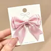 Grampo de cabelo de poliéster de dupla camada mais vendido internacionalmente com laço de cauda de andorinha, presilha de cabelo doce e fofa para meninas, presilha para franja lateral
