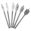 Fabricante Marcenaria Três Pontos 6 peças Cor Natural Broca Chata Haste Sextavada Conjunto Abridor de Furos para Marcenaria Broca Chata Furador de Placa de Madeira