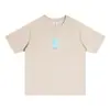 Camiseta de Manga Corta con Cuello Redondo, 240g de Peso Pesado 5A Antibacteriana Refrescante Sorona, Corte Holgado, Color Sólido Ropa de Trabajo, Estampado Transfronterizo