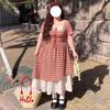 Vestido de Falda Floral Cereza con Encaje Francés Empalmado de Talla Grande para Mujer 2025 Verano mm Gordita Cintura Adelgazante Look Falda Larga