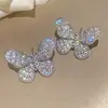 Pendientes de Mariposa de Circonita Estilo Francés, Simples y Exquisitos, Estilo Minimalista, Lujo Ligero, Sensación de Alta Gama, Accesorios de Oreja de Moda y Versátiles