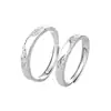 Anillos de Pareja Sweet Eclipse Glacier S925 Plata de Ley, Diseño de Nicho Retro de Lujo Ligero, Tamaño Ajustable de Gama Alta, Adecuado para Regalar