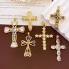 Colgante Transfronterizo Estilo Europeo y Americano Ins Moda Accesorios de Joyería DIY Zirconia Colorida Microincrustada Accesorios de Cruz Geométrica para Mujeres