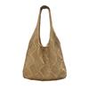 Bolsa Transfronteiriça Estilo Preguiçoso Amazon Bolsa Satchel Feminina de Primavera e Verão Bolsa Tricotada Vazada Bolsa de Ombro Bolsa Tecida Bolsa de Compras