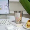 Taza Isotérmica de Titanio Puro 99.9% Snoopy Taza Portátil de Dibujos Animados con Popote Pareja de Estudiantes Alta Apariencia Taza de Café