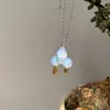 Joias de Vidro Feitas à Mão, Colar Sonhador em Formato de Nuvem e Gota de Chuva, Pingente de Vidro, Nicho de Luxo Leve, Essencial para Presente de Alto Padrão