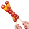 Espetos de Espinheiro-Alvar Revestidos de Açúcar para Barracas, Feitos com Palitos de Bambu Planos, Espetos Comerciais, Palitos Planos para Atacado, Palitos de Sorvete 17cm