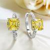Longlongjin 2023 Novo Brinco de Prata 925 com Diamante de Alto Carbono Facetado 8*8 Amarelo Rosa Feminino Europeu e Americano Venda Quente Transfronteiriça