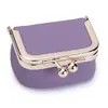 Couro Bovino de Primeira Camada Nova Bolsa Compacta Dourada Anel de Diamante Bolsa para Joias Couro Genuíno Mini Anel Colar Brincos Caixa de Joias para Mulheres
