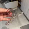 Estilo Coreano Marrom 2025 Novo Grande Presilha de Tubarão Coração de Cristal para a Parte de Trás da Cabeça Presilha de Cabelo Presilha de Cabelo de Alta Qualidade