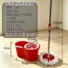 Mop Rotatório Mãos Livres para Pessoas Preguiçosas, Uso Doméstico, Mop de Limpeza em Um Passo com Balde, Conjunto Completo de Mop e Balde com Lavagem e Torção Integradas