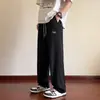 Pantalones de verano holgados transfronterizos de seda helada para niños de secundaria, finos y ligeros, diseño de pierna recta, secado rápido y estilo casual
