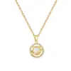 [Acero de Titanio] Collar Redondo de Gato Moda Lujo Ligero Elegante Magnífico Cadena de Clavícula para Mujer Cadena de Acero de Titanio