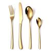 Pacote de Talheres de Mesa de Aço Inoxidável Transfronteiriço Cor Dourada Doméstica Faca e Garfo Franceses Criativos Colher Colher de Café para Sobremesa