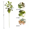 Nuevo Producto de Venta Directa Transfronteriza: Hoja de Frijol Artificial de 3 Ramas y Tallo Largo para Decoración del Hogar y Jardín, Hojas para Escenas, Hojas de Arte Floral Estilo Suave