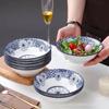 Al por mayor spot cuenco plato de cerámica azul rhyme para el hogar color cerámico bajo vidriado cuenco para sopa cuenco para fideos apto para microondas