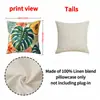 Funda de almohada tropical de lino sintético estilo europeo y americano, funda para cojín de sofá de sala de estar, funda de almohada decorativa estilo étnico