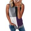 Moda Feminina Europeia e Americana Nova Primavera/Verão 2026 Amazon Comércio Exterior Blusa sem Mangas Estampada Color Block Colete Transfronteiriço