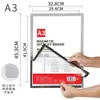 Marco de Fotos de Pared A3 con Cubierta Protectora Magnética, Adhesivo Magnético de Exhibición de Licencia Comercial Suave y Colorido sin Clavos
