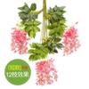 Decoración de arco de boda con flor de glicina de simulación, pasillo, flor de frijol de simulación, planta de ratán colgante de flor de frijol, flor artificial al por mayor