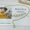 Cadena de Cintura de Pedrería de Gama Alta Accesorio Parche Decorativo para Vestido Cadena Metálica Versátil en Forma de Corazón de Moda Cinturón Cadena para Mujer