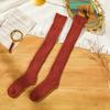 Calcetines de otoño e invierno para pantorrilla, calcetines de algodón para mujer, calcetines cálidos de rizo engrosados, color liso, tendencia coreana ins, calcetines altos hasta la rodilla
