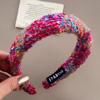 Diadema roja de lana con ambiente festivo para mujer, horquilla de alta gama para la cabeza, diadema de Navidad Año Nuevo, accesorios para el cabello, textura Nuevo
