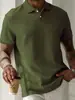 Camisa polo de verano para hombre de comercio exterior transfronterizo de Amazon, color liso, cuello camisero, manga corta, para uso casual diario