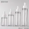 Botellas gotero personalizadas de 30/50/60/75 ml con puntas de goma y tapones interiores para aceites esenciales, líquidos hidratantes y materiales de empaque para el cuidado de la piel