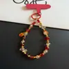 Pulsera de Cristal Gato de la Suerte Correa para Teléfono Estilo Ins Adorno de Muñeca de Alta Gama Funda de Teléfono Hecha a Mano Correa de Muñeca