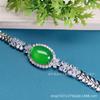 Pulsera de Calcedonia Blanca Incrustada de Lujo Anillo Grande Huevo de Paloma para Mujer Moda Accesorios de Moda Joyería Regalo