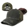 Boné de Baseball de Tela Feminino para Primavera e Verão, Chapéu de Sol para Rabo de Cavalo, Boné com Logo Cor Sólida Vintage Lavado para Uso ao Ar Livre