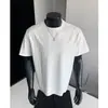 Camiseta de Manga Corta de Verano Moderna de Secado Rápido con Sensación a Hielo para Hombre, Estilo Americano Desestructurada Resistente Estructurada Cuadrada Media Manga para Fitness