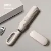 Paraguas Plegable Automático con Cierre de Anillo 70% de Descuento con Varillas de Fibra Doble, Paraguas con Doble Toldo para Clima Soleado y Lluvioso, Diseño de Gancho Innovador, Protección Solar