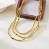 Collares de Cadena en Capas Estilo Europeo y Americano para Mujer, Estilo Dulce y Fresco, Gargantilla de Corazón Metálico Geométrico, Diseño Exagerado